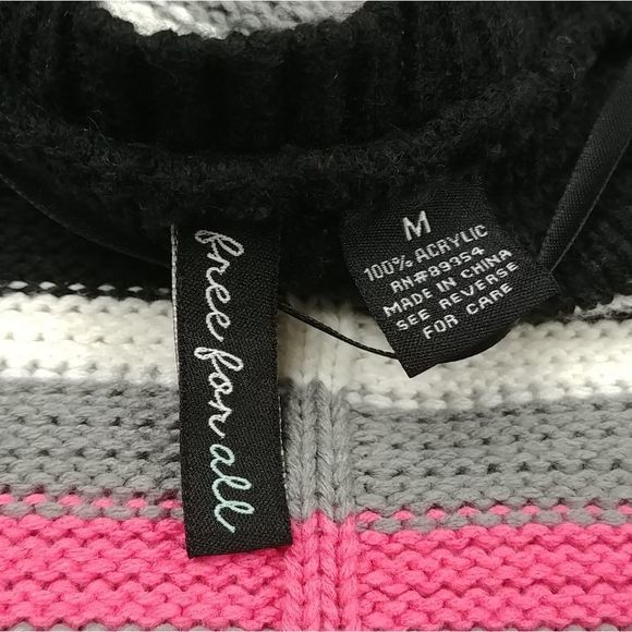 Free People Black Pink Striped Sweater - Picture 6 of 6